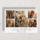 Kerstfoto vakantie Kaart (Silver) (Voorkant / Achterkant)