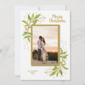 Kerstfoto van Botanische Greenery Feestdagenkaart (Voorkant)