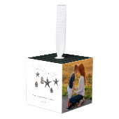kerstfoto van Cozy Natuur Kubus Ornament (Voorkant hoekig)