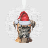 kerstfoto van Cute Boxer Dog Holiday Ornament (achterkant)