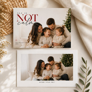 Kerstfoto van de hele familie is niet bepaald rust feestdagenkaart