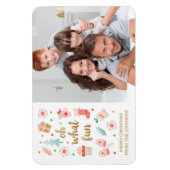 Kerstfoto van de moderne familie magneet (Verticaal)