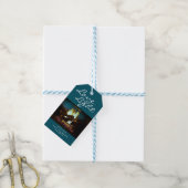 Kerstfoto van Love and Light Fireplace Fire Cadeaulabel (Met Touw)