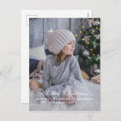 kerstfoto van modern script feestdagenkaart (Voorkant / Achterkant)