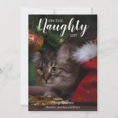 kerstfoto van Naughty List Feestdagenkaart (Voorkant)