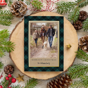 kerstfoto van Rustic Kraft Winter Pset Folie Feestdagenkaart