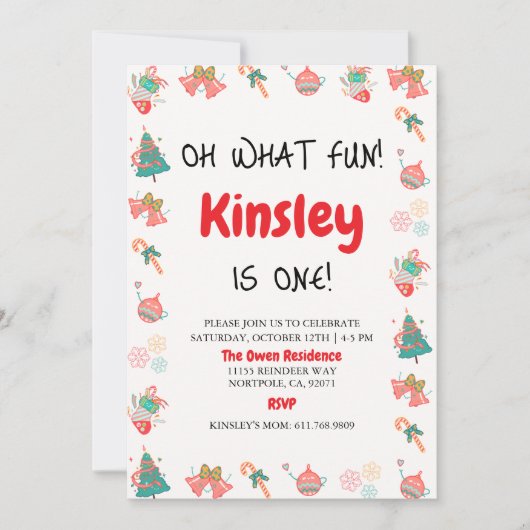 Kerstfoto Verjaardag Kaart (Voorkant)