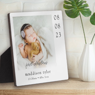 Kerstfoto voor baby's eerste kerst fotoplaat