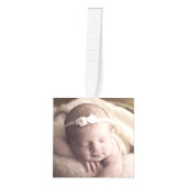  kerstfoto voor baby's kubus ornament (Voorkant)