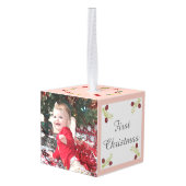  kerstfoto voor baby's kubus ornament (Achter hoekig)
