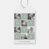 kerstfoto voor collage | Pastel Green Joyful Cadeaulabel (Voorkant)