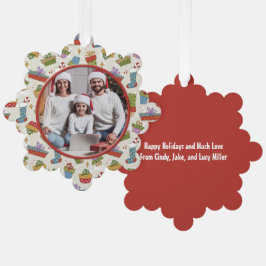 kerstfoto voor familie ornament kaart