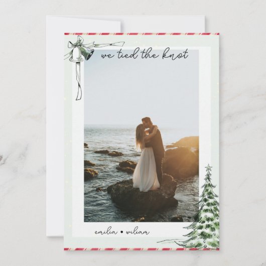 Kerstfoto Wedding Elopement Aankondiging (Voorkant)