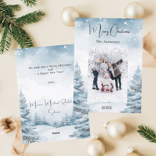 Kerstfoto winterlandschap feestdagenkaart