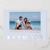 Kerstfoto Zilver Folie Feestdagenkaart (Voorkant)