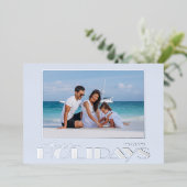 Kerstfoto Zilver Folie Feestdagenkaart (Staand Voorkant)