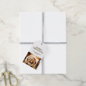 Kerstfotofeestdag Modern Cadeaulabel (Met Touw)