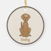 Kerstfotograaf Puppy Dog Labrador Keramisch Ornament (Voorkant)