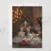 Kerstfotokaart Dark Modern Dusty Trendy Feestdagenkaart (Voorkant)