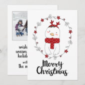 KERSTFOTOKAART | Kerstkip Rendier Feestdagenkaart (Voorkant / Achterkant)