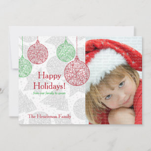Kerstfotokaarten voor rood en groen versierend feestdagenkaart