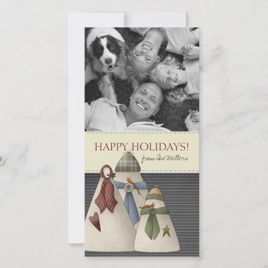 kerstfotokaarten voor Snowman Feestdagenkaart (Voorkant)