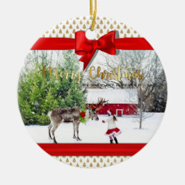 kerstfoto's keramisch ornament