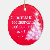 kerstfoto's Rood licht Keramisch Ornament (Links)