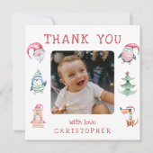 Kerstfoto's van kinderen bedanken 2 bedankkaart (Voorkant)