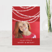 Kerstfoto's voor Merry & Bright Sparking Lights Feestdagen Kaart (Voorkant)
