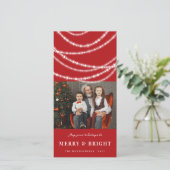 Kerstfoto's voor Merry & Bright Sparking Lights Feestdagenkaart (Staand voorkant)