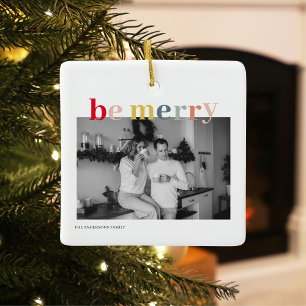 Kerstfotoserie Kleurrijk zijn Merry Keramisch Ornament