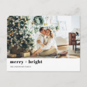 Kerstfotoserie | Merry + Bright | Vakantie Briefkaart (Voorkant)
