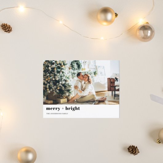 Kerstfotoserie | Merry + Bright | Vakantie Briefkaart
