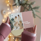 Kerstfotoserie | Merry + Helder Roze Briefkaart