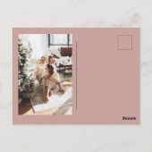 Kerstfotoserie | Merry + Helder Roze Briefkaart (Achterkant)