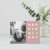 Kerstfotoserie | Prettige feestdagen Roze Briefkaart (Staand voorkant)