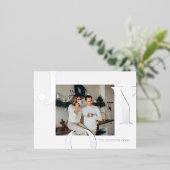 Kerstfotoserie | Zilver Joy-Briefkaart Folie Feestdagen Briefkaart (Staand Voorkant)