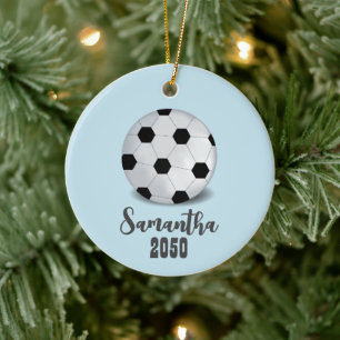 Kerstfotosporten Eenvoudig geluid Voetbal Keramisch Ornament
