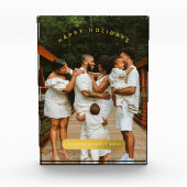 Kerstfototentoonstelling met gouden aangepaste fot fotoblokken (Voorkant)