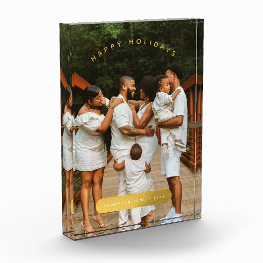 Kerstfototentoonstelling met gouden aangepaste fot fotoblokken (Links)