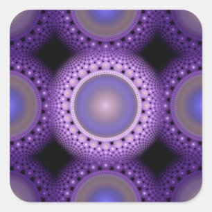 Kerstfractal blauw patroon vierkante sticker