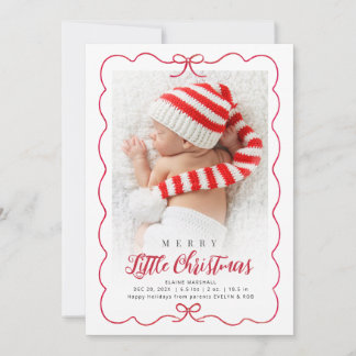 Kerstframe geboorteaankondiging feestdagenkaart
