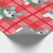 Kerstfranchie Gift Wrap Frans Bulldog Paper Cadeaupapier (Hoek)