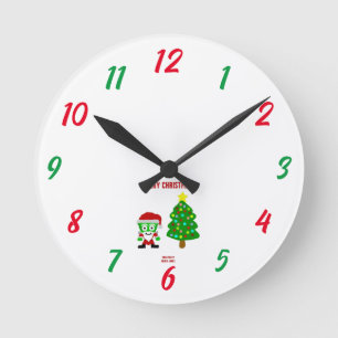 KerstFrankenCheese acrylwandklok Ronde Klok