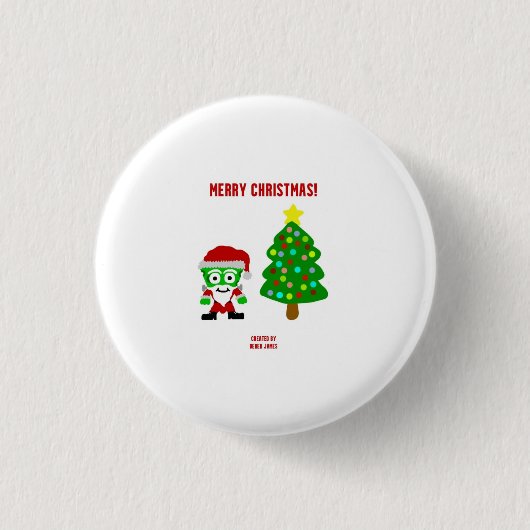 KerstFrankenCheese Round-Button Ronde Button 3,2 Cm (Voorkant)