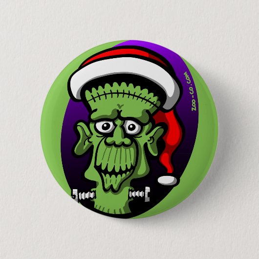 KerstFrankenstein Ronde Button 5,7 Cm (Voorkant)