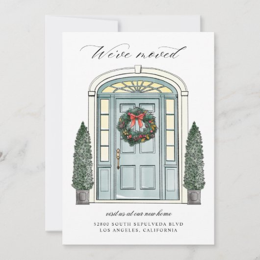 Kerstfront Porch Colonial door beweging Aankondiging (Voorkant)