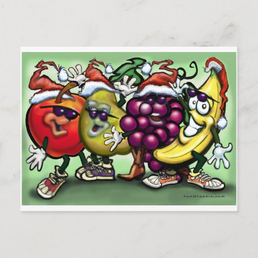 kerstfruit feestdagenkaart (Voorkant)