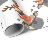 KerstFunny Rudolf Biker Motorcycle Cadeaupapier (Rol Hoek)